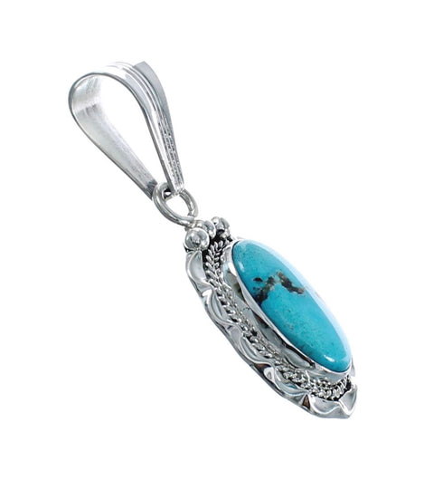 Turquoise Authentic Sterling Silver Navajo Pendant AX128867